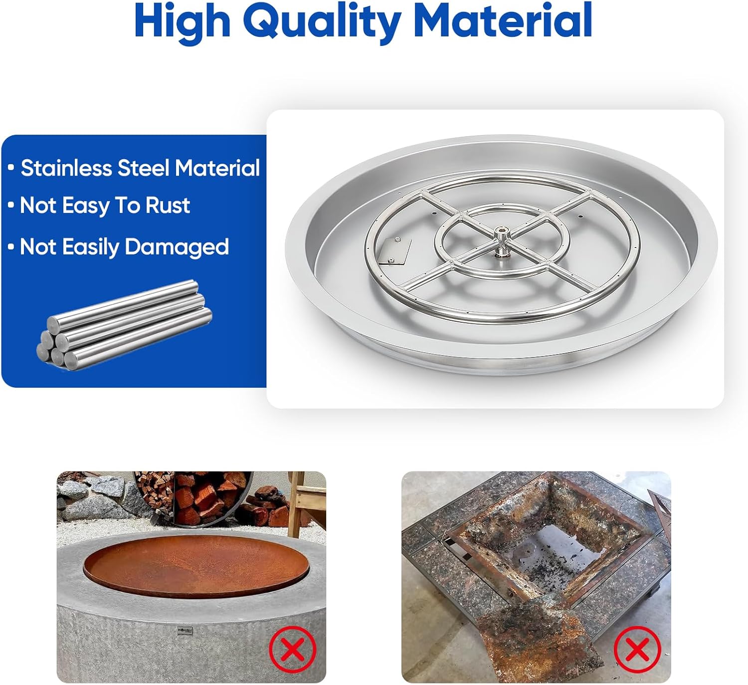 Dollate Drop in Fire Pit Pan KIt 25