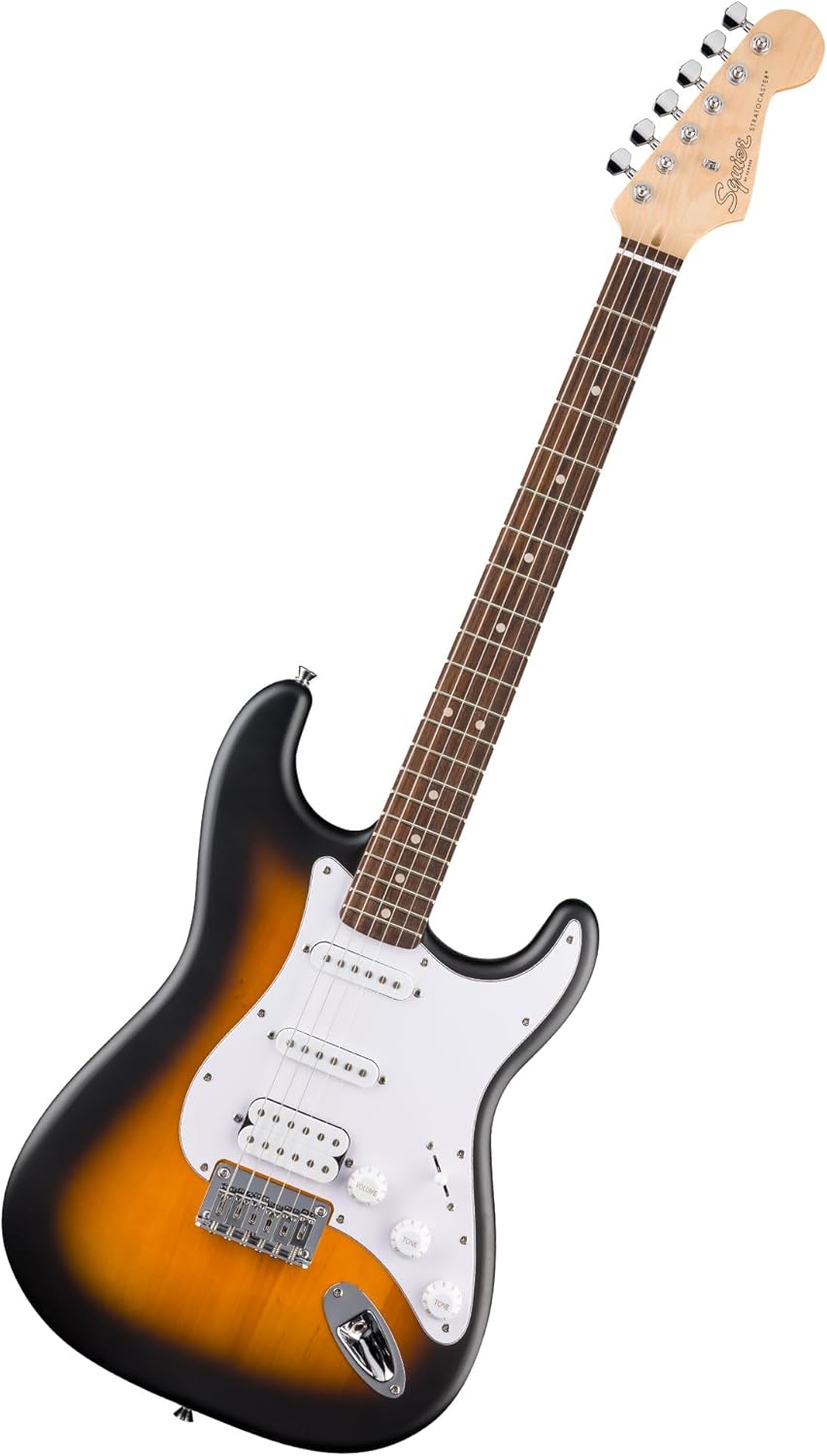 Fender Squier Debut Series Stratocaster HT HSS Electric Guitar, Beginner Guitar, 2-Year Warranty, Includes Free Lessons, 2-Color Sunburst with Satin Urethane Finish