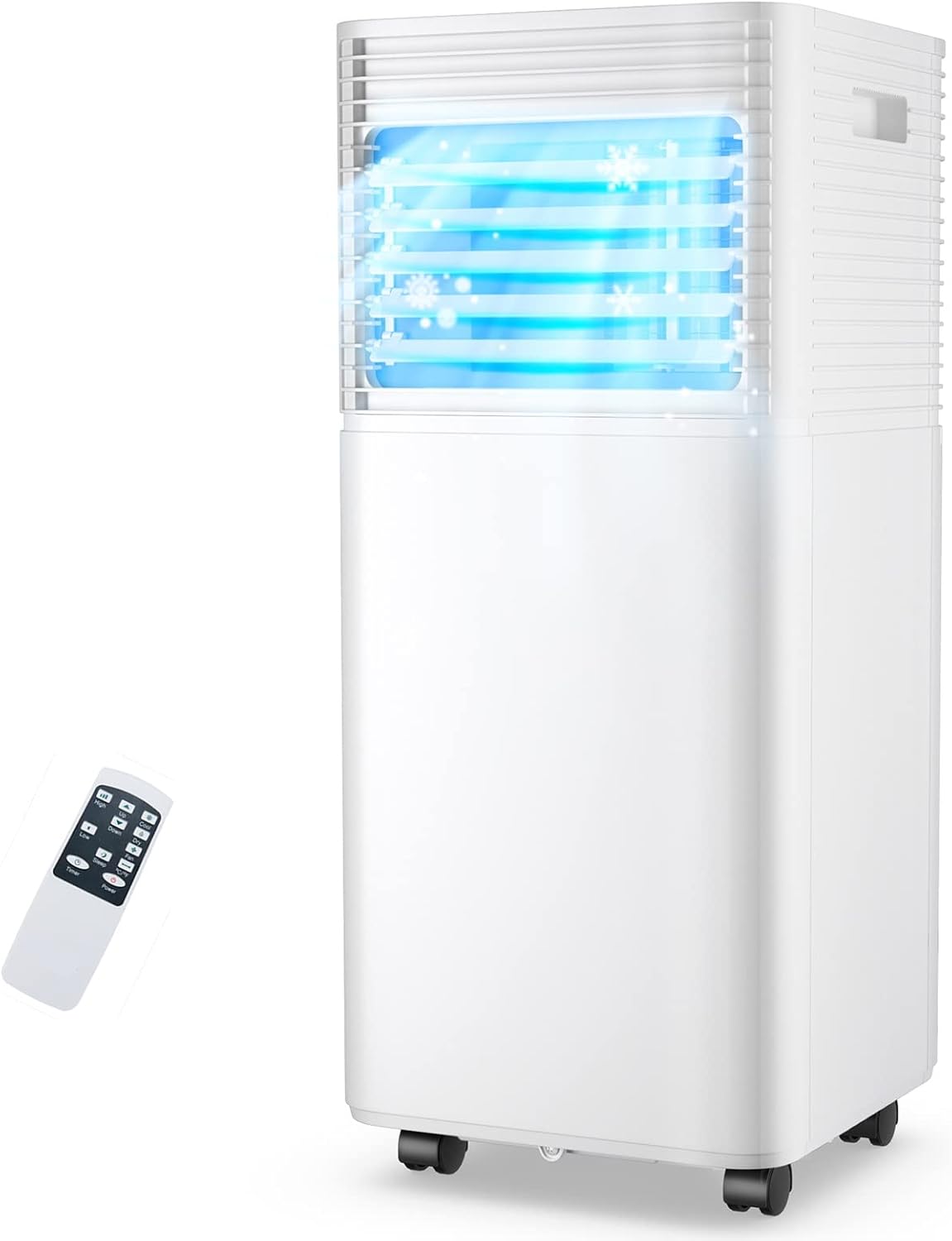 GOFLAME Portable Air Conditioner, 10000 BTU Powerful AC Unit with Remote Control and 4 Universal Casters, 3-IN-1 Air Cooler & Dehumidifier & Fan with 24H Timer for Living Room, Bedroom, Office, White