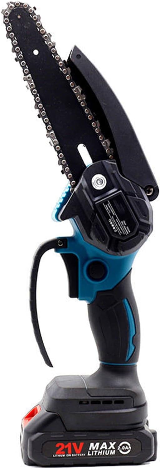 Mini Chainsaw 4 inch Cordless, 21V/2Ah Battery Powered Chain Saw for Branch Pruning, Portable Electric Handheld Small Chainsaw w/Security Lock