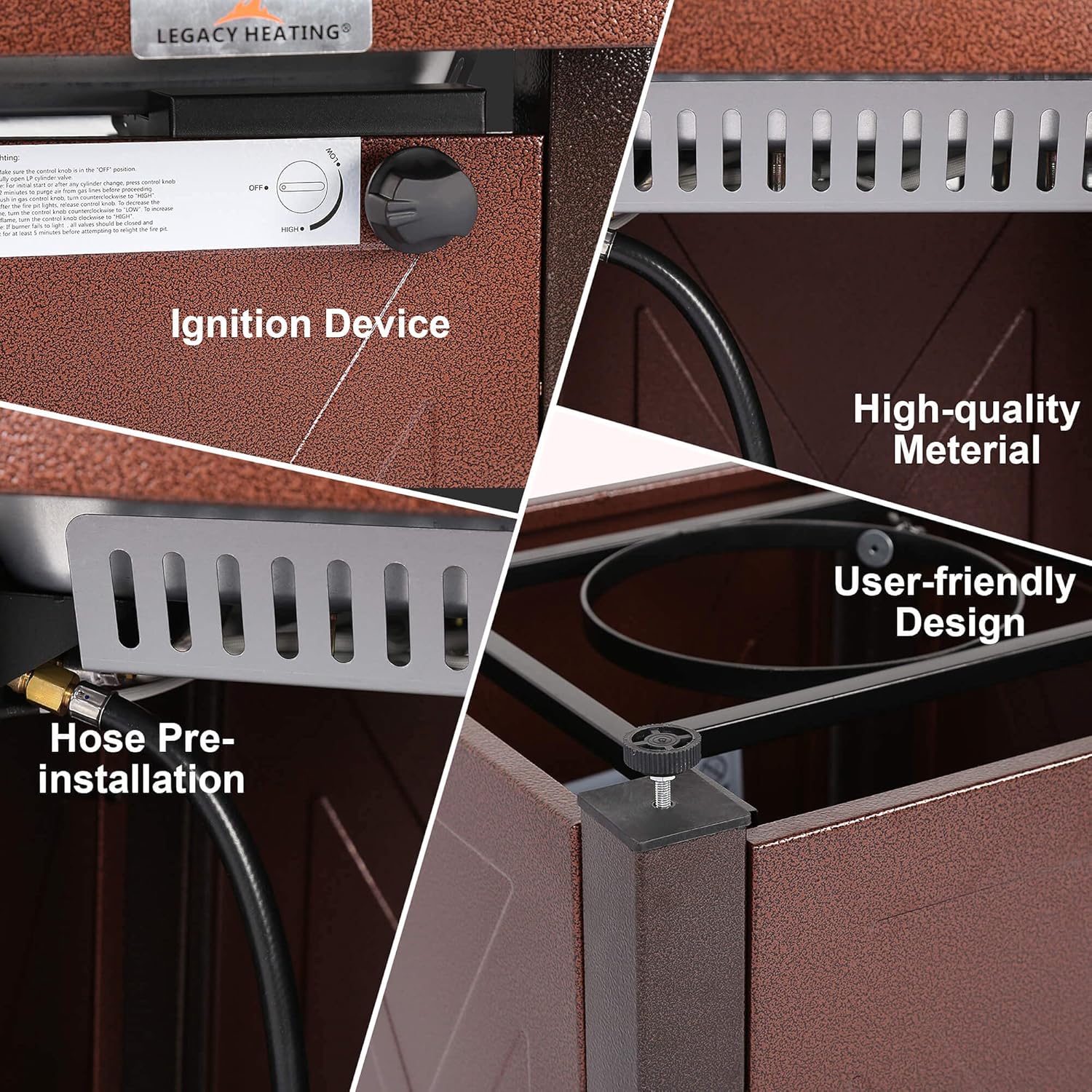 LEGACY HEATING Propane Fire Pit Table 28
