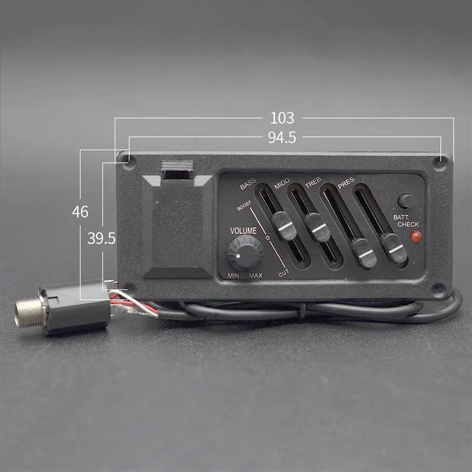 acoustic guitar pickup kit 10 Pcs 4 Band Acoustic Guitar Equalizer Acoustic Guitar Preamp Amplifier Piezo Pickup 6.5MM Output Easy Assembly(With jack)