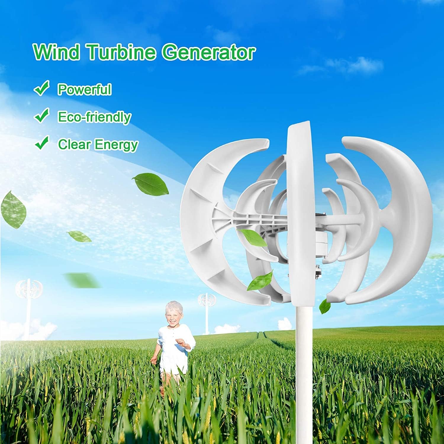8000W 12V -220V 5 Blade Wind Turbine Generator AC Permanent Magnet Wind Turbine for Home Camping