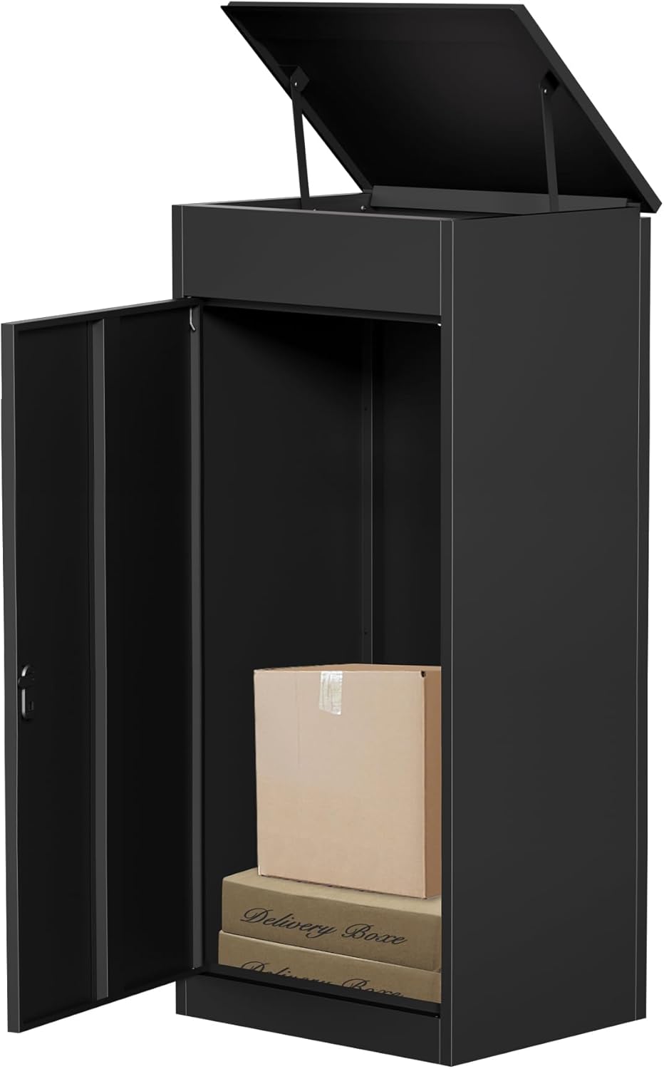 Package Delivery Box for Porch Deck Storage Box, Waterproof Package Drop Box for Outside, Anti Theft Package Lock Box Wall Mounted Package Delivery Boxes (19.7x16.1x50 inch)