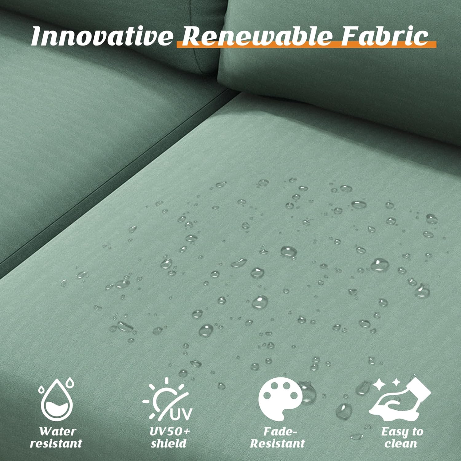 Aluminum Patio Furniture Set with Fire Pit Table,7-Seats Patio Sectional Conversation Sofa with 6