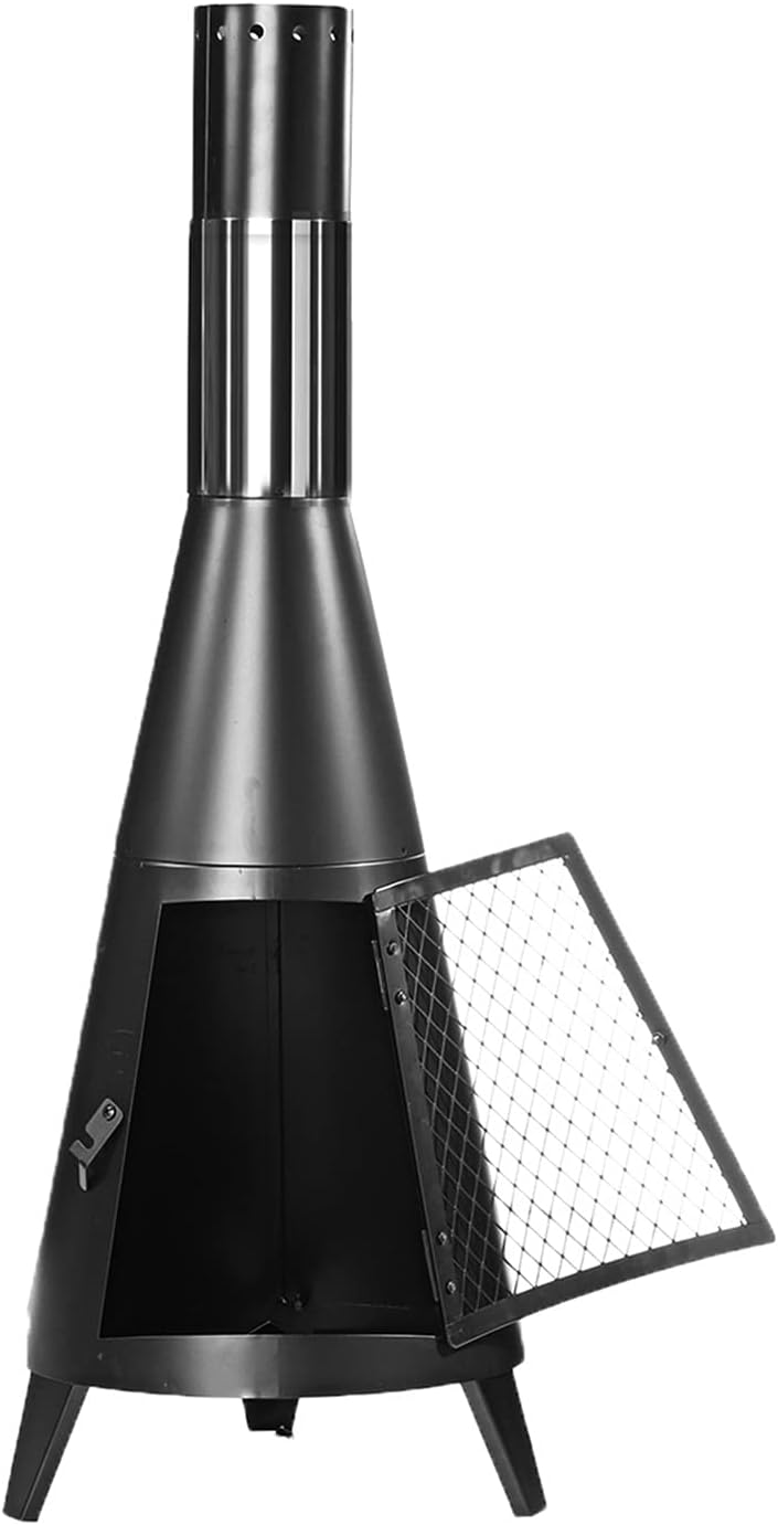 45 Inch Chiminea Heater Stove Wood Charcoal Fireplace Burning Fire Pit for Home Backyard Patio Indoor Outdoor Furnace V NTS