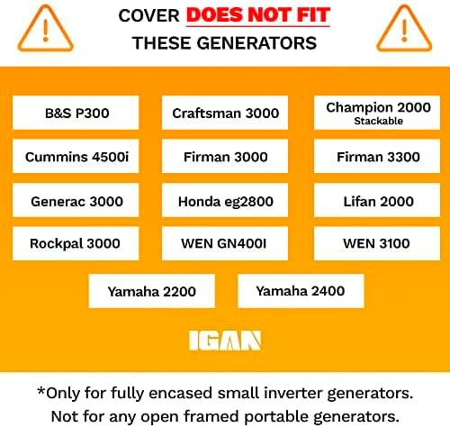 IGAN Small Inverter Generator Tent Cover While Running, Compatible for Honda and Most 1000~2300 Watts Generators, Portable Outdoor All-Weather Tarpaulin Cover for Rain, Black