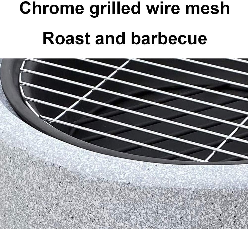 HWOEK Fire Pit with BBQ Grill Shelf, Fire Bowl for Garden and Patio (3 in 1Fire Pit Square Table & Grill) Geo Fire Pit Bowl with Spark Guard