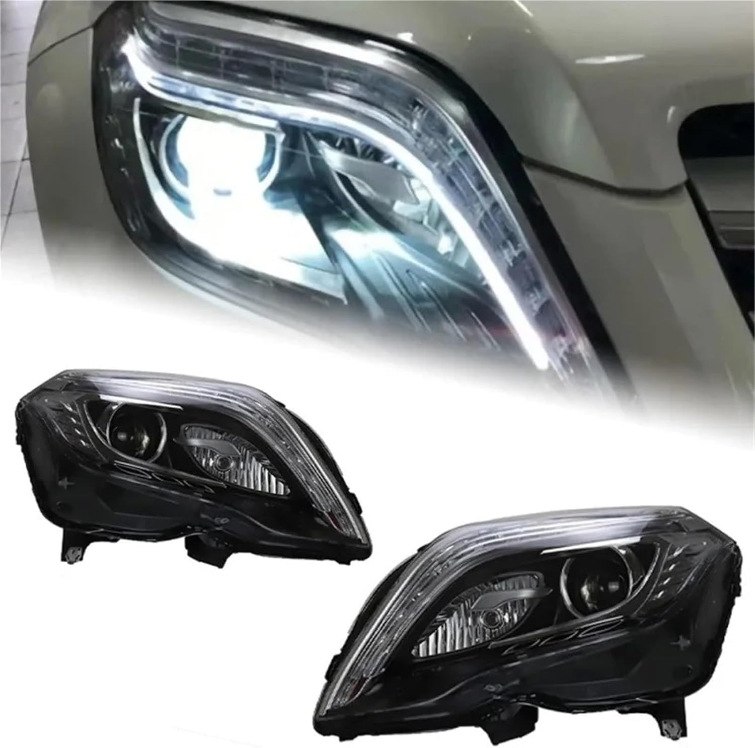 Headlights Compatible For Benz 2013-2015 GLK200 GLK260 Upgrade LED Auto Headlight Assembly Configure Signal Lamp Accessories(BANNER VERSION_OTHER)