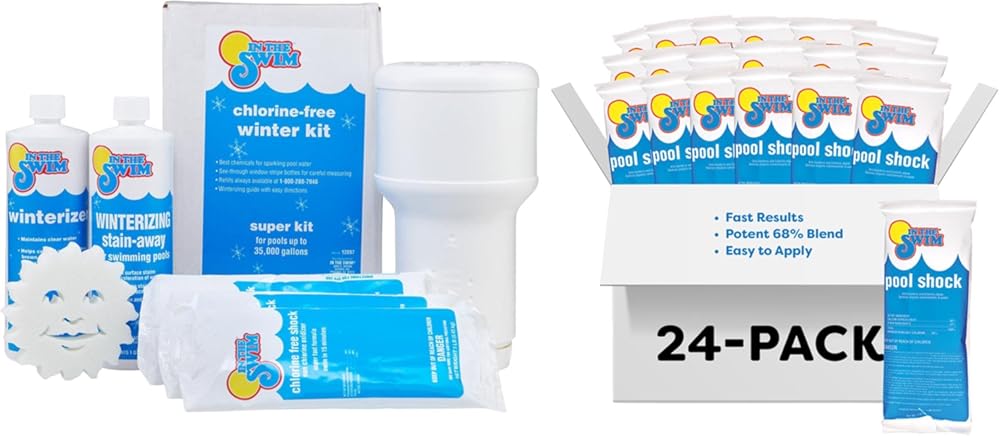 In The Swim Super Pool Closing Kit and Shock Bundle - Winterizing Chemicals and Cal-Hypo Granular Sanitizer for Above Ground and In-Ground Pools - Up to 35,000 Gallons