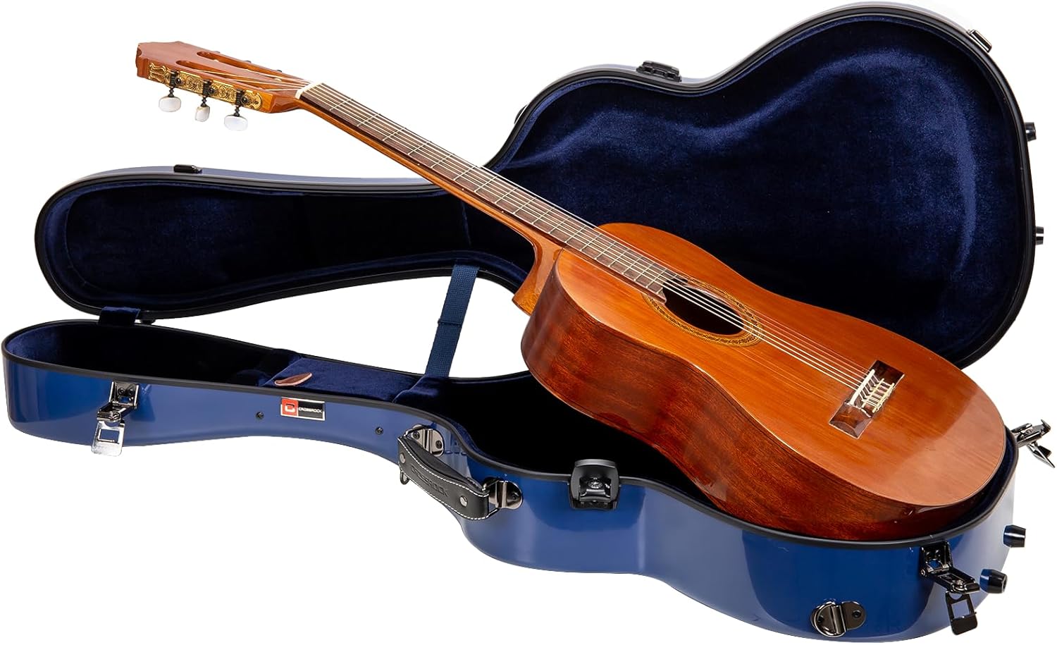Crossrock Fiberglass Guitar Case for Cordoba Smaller Body Torres | Also Fits 1953 Gibson 3/4 Archtop & 1907 Parlor Guitar | TSA Lock, Backpack Straps, Accessory Compartment - Navy blue (CRF2020CTNVBL)