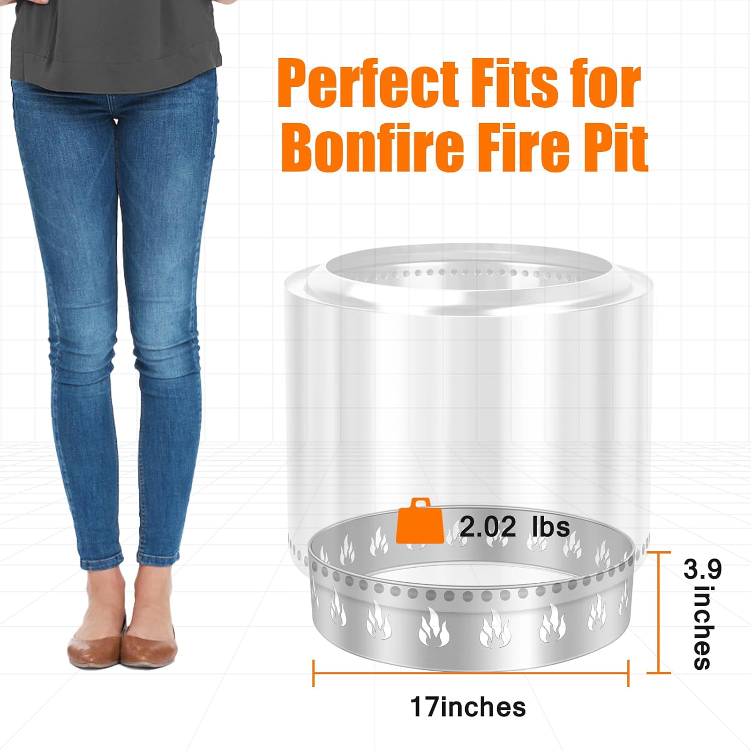 Hisencn Fire Pit Accessory Kit for Solo Stove Bonfire 19.5 Inch, 304 Stainless Steel Portable Lid & Grill Cooking Grate & Grate Stand & Spark Protector Screen Mesh & Stand with Two Guild Sticks