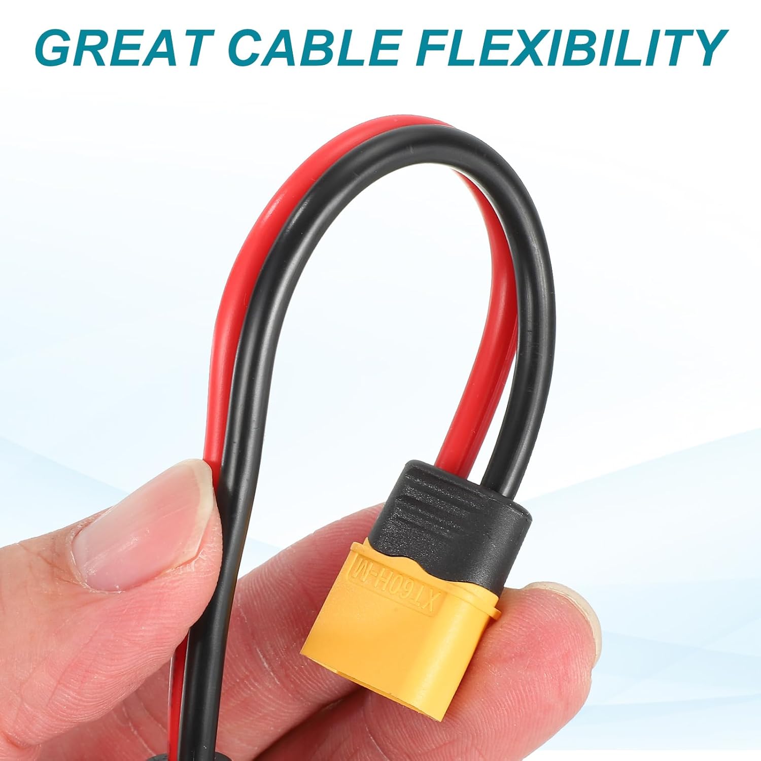 MECCANIXITY XT60 Extension Cable, 12AWG 50 ft Male to Female Tinned Copper XT60 Connector Power Cable UL2468 for RC Batteries, Portable Power Station, Solar System