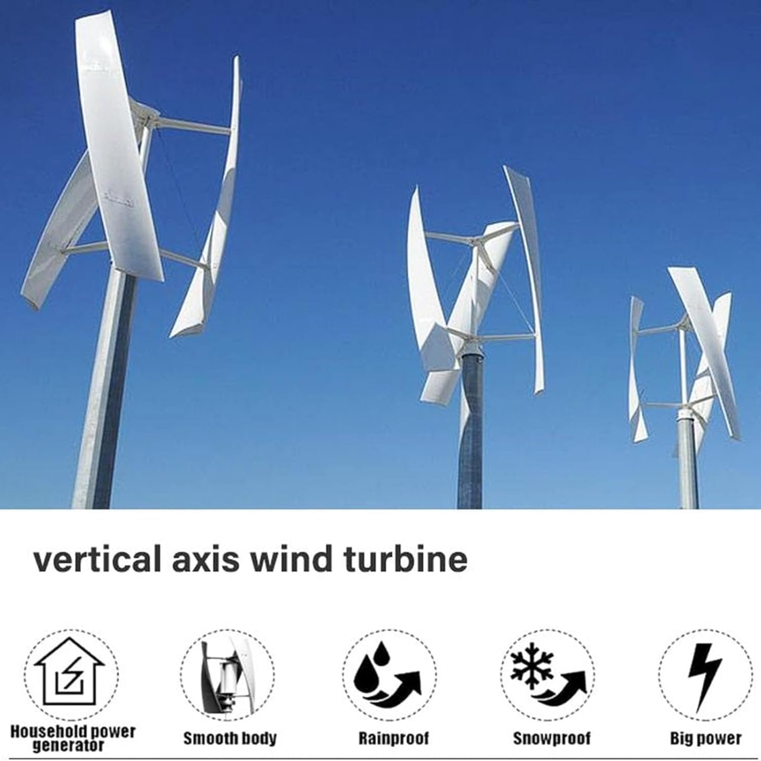 Wind Turbine Generator, 12000W 3-Blade Vertical Axis Wind Turbine Generator, W/Controller, Adjustable Speed Wind Turbine for Home