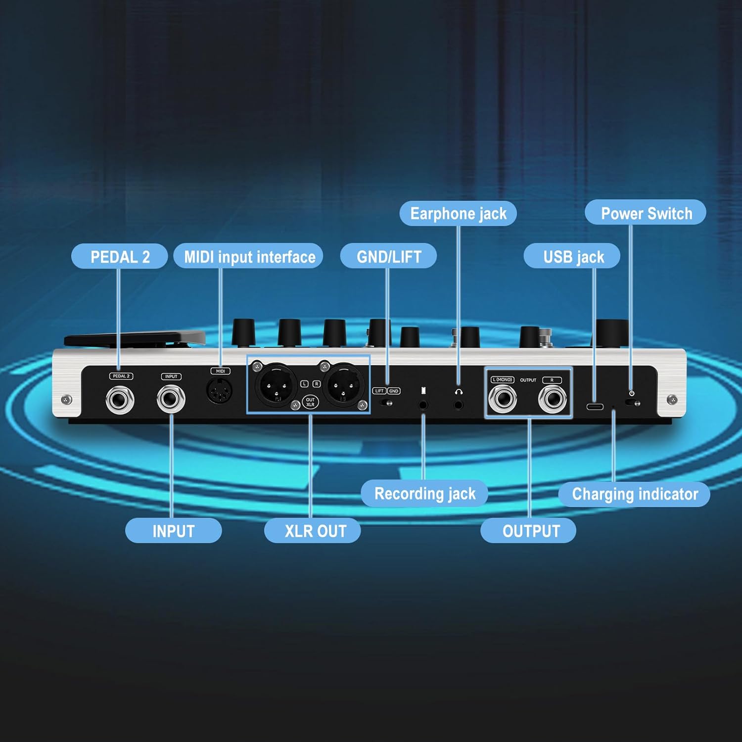 M-VAVE MK-300 Guitar Bass AMP Modeler & Effects Processor with 320+ Effects, 160 Presets, Looper, Drum Machine, USB/BT 10H Battery for Live/Recording