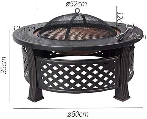 Fire Pits Outdoor Wood Burning Outdoor Fire Pit - 31 Inch Large Bonfire Wood Burning Patio & Backyard Firepit for Outside with Spark Screen with Cover BBQ Cooking for Outside Camping Backyar