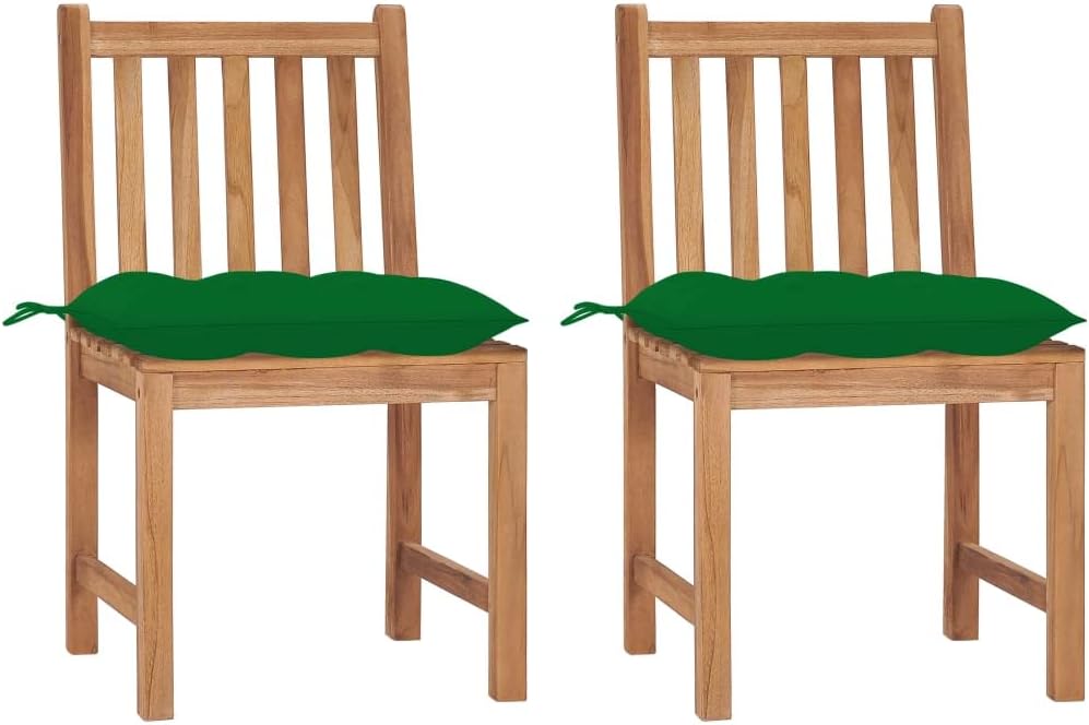 Patio Chairs 2 pcs with Cushions Solid Teak Wood,Teak Patio Chair Set with Cushions Comfortable and Durable Outdoor Furniture Outdoor Furniture, Outdoor Chairs