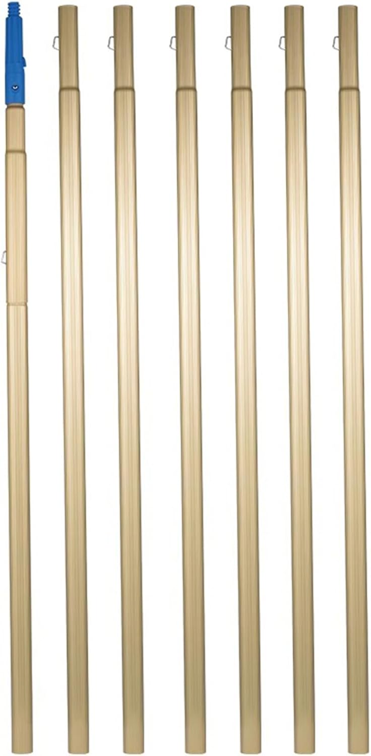 Adjustable Window Cleaning Pole Kit with Multiple Cleaning Tools and BrushHead, Aluminum Handle, Indoor/Outdoor, High Windows, Caravan, Solar Panel, Deck Cleaner