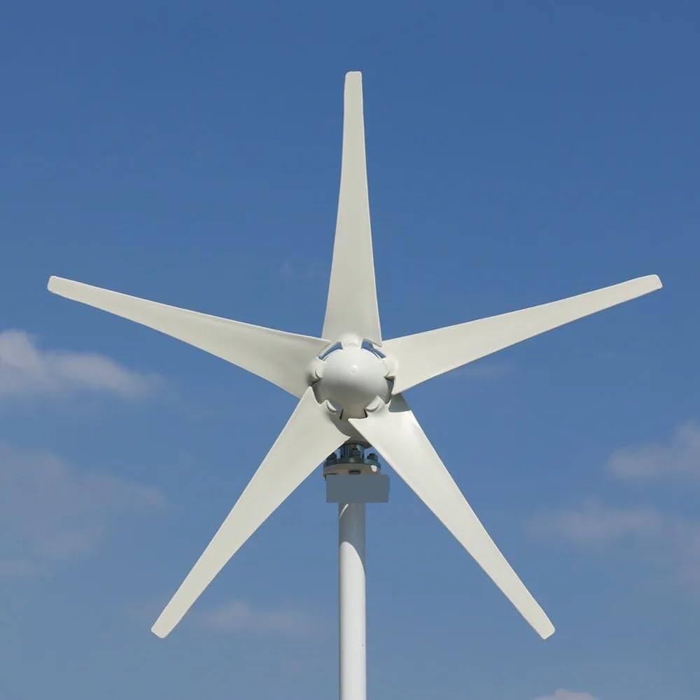 5000W 3000W Wind Turbine Generator Kit, Horizontal Wind Turbine Generator Powerful 12V 24V 48V Homeuse Windmill Low Starting Speed for Home(5blades,12V_7000W)