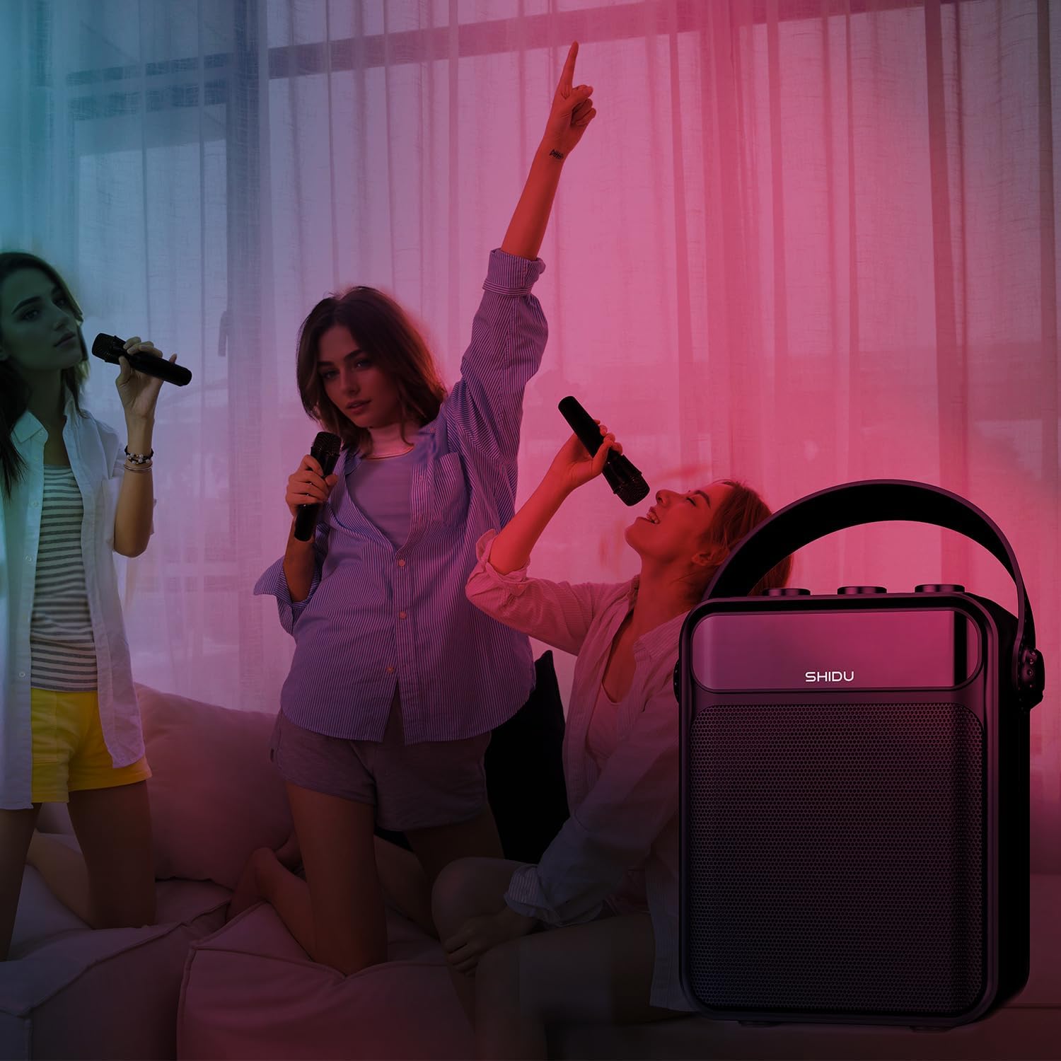 SHIDU 40W Voice Amplifier, Portable Speaker with UHF Wireless Microphone Personal Pa System Support Bluetooth/TF Card/USB/AUX/MIC for Classroom, Tour Guide, Coaching, Training, Meetings, Singing