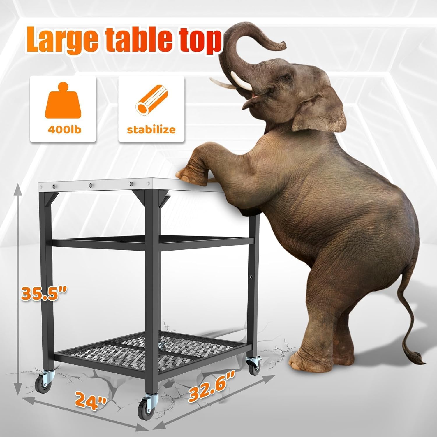 Pizza Oven Table for Ooni, Ninja, Woodfire, Blackstone, Bighorn, Cuisinart, Outdoor Grill Table for Ooni Pizza Oven Accessories, Movable Pizza Oven Stand as Food Prep Cart, Barbecue Tool Set