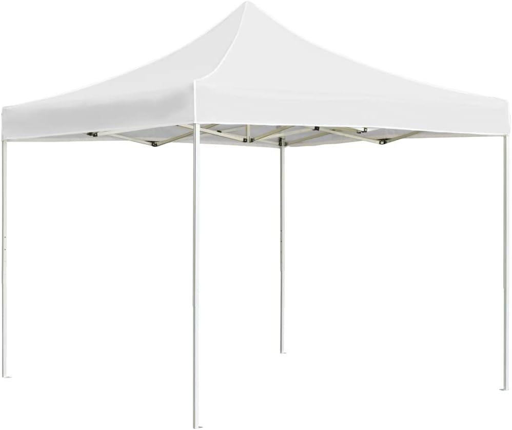 Professional Folding Party Tent Aluminum 9.8'x9.8' White,Professional Party Tent: Ultimate Sun Protection and Spacious Shelter for Outdoor Gatherings Outdoor Living, Patio Furniture & Accessories