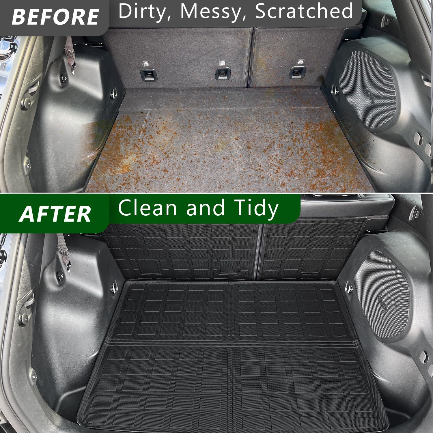 Trunk Mat Backrest Mats Compatible with 2019-2023 Jeep Cherokee Cargo Liners TPE Back Seat Protector Replacement for 2019 2020 2021 2022 2023 Jeep Cherokee Accessories (Cargo Mat+Backrest Mat)