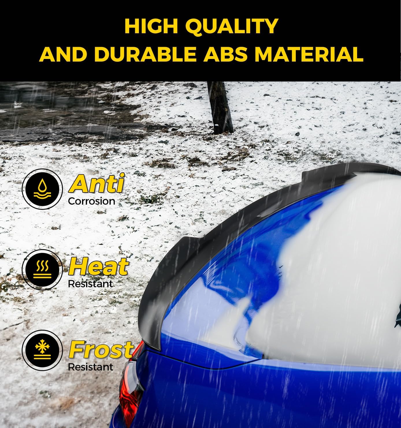 Xprite Rear Spoiler Compatible with 2021 2022 2023 2024 2025 2026 Honda Civic Sedan, JDM Style ABS Rear Trunk Lip Spoiler Wing for 11th Gen Civic – Matte Black