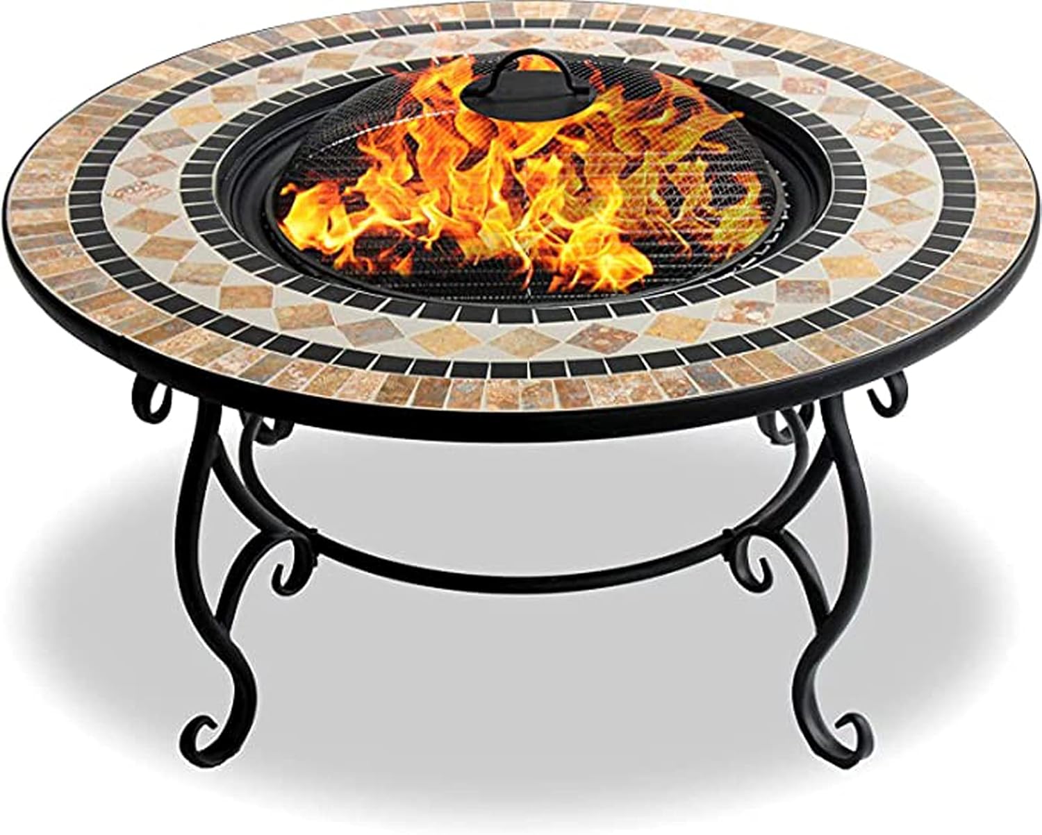 Fire Pit, Garden Heater/Fire Pit/Coffee Table/Barbecue/Ice Bucket - Marble Finish