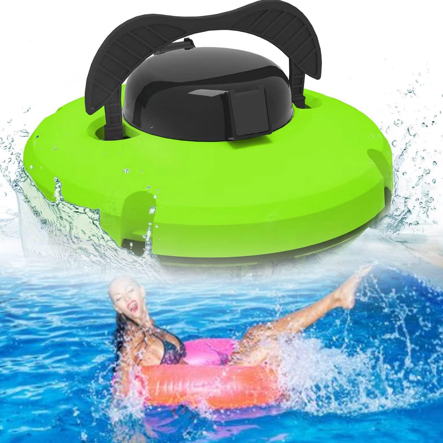 Cordless Robotic Pool Cleaner, Robotic Pool Vacuum Cleaner, Dual-Motor, Self-Parking, with 120 Mins Maximum Runtime, Pool Vacuum with 5200mAh Battery,Green