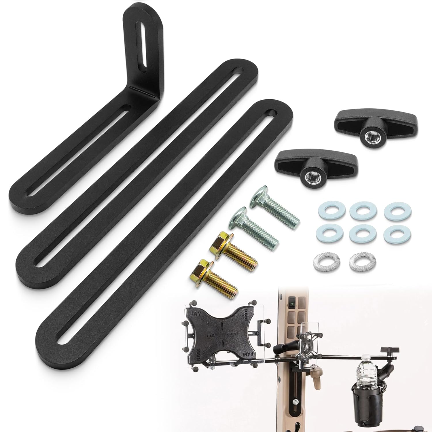 RE343680 Accessory Mounting Bracket Kit, Monitors Controls Mounting Bracket Kit Fits for Jo-hn D-eere Tractors 6R, 7R, 8R, 8RT, 8RX, 9R, 9RT, 9RX and Other Series