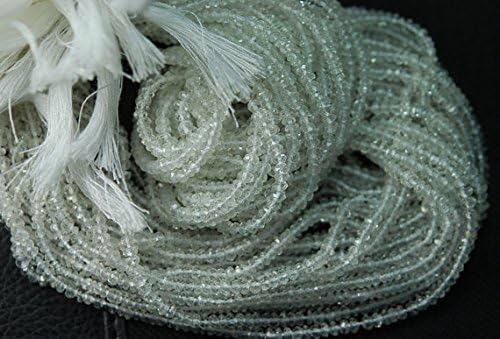 14 inches Super Finest Cut-AAA-Quality White Topaz Faceted Rondelles Size 3mm