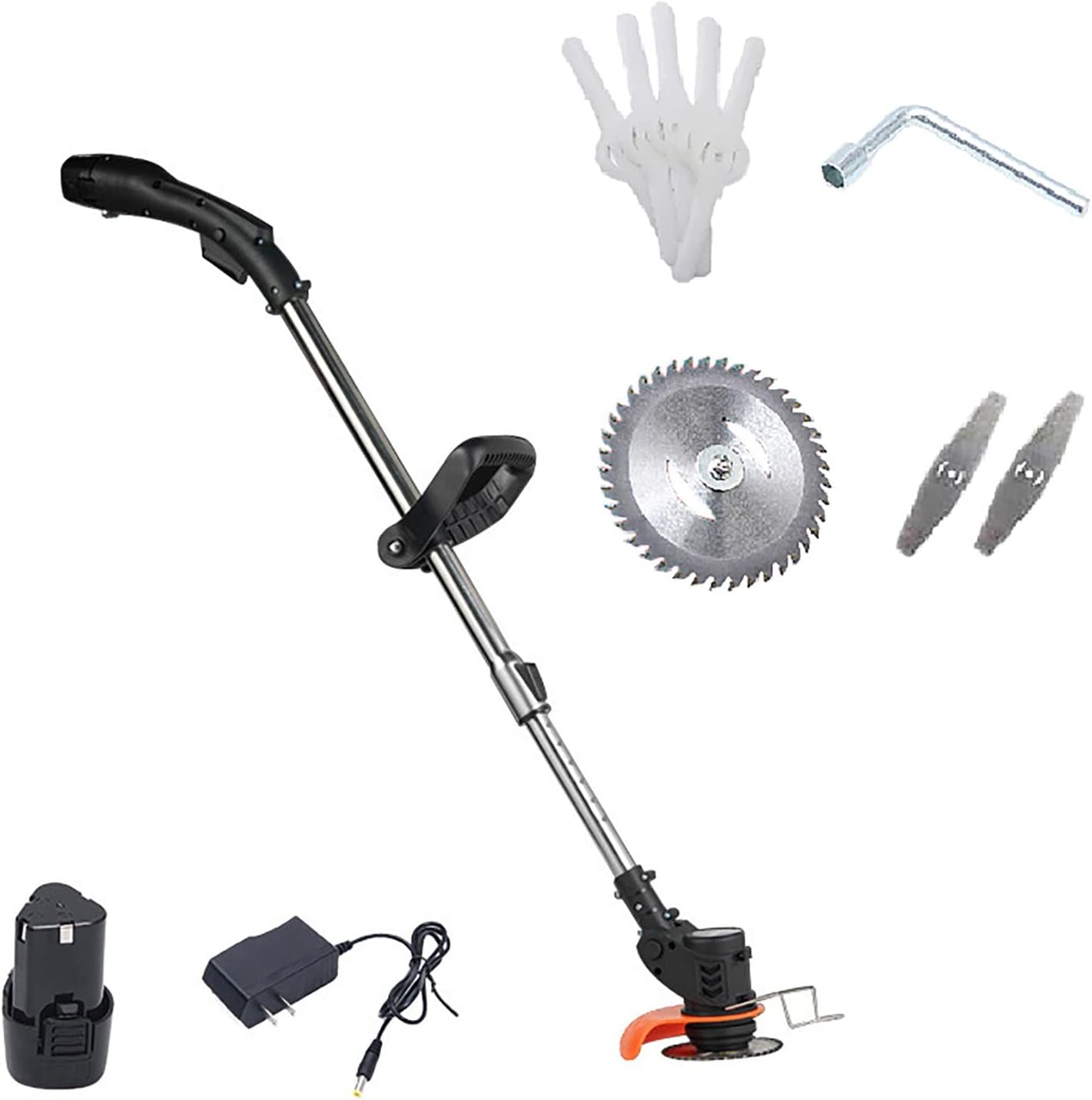 Cordless Lawn Mower, 12V Rechargeable Handheld Trimmer Portable Home Small Lawn Mower for Garden Lawn Yard