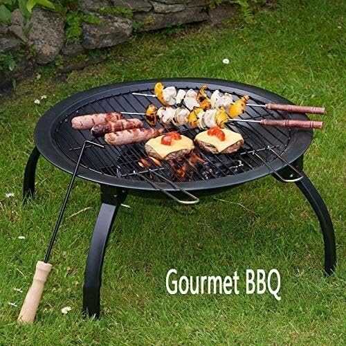 Fire Pits Outdoor Wood Burning Fire Pits Outdoor, Bonfire Wood Burning Patio,BBQ Grill Fire, with Kit for Fire Pit for Picnic Bonfire, Camping with Cover BBQ Cooking for Outside Camping