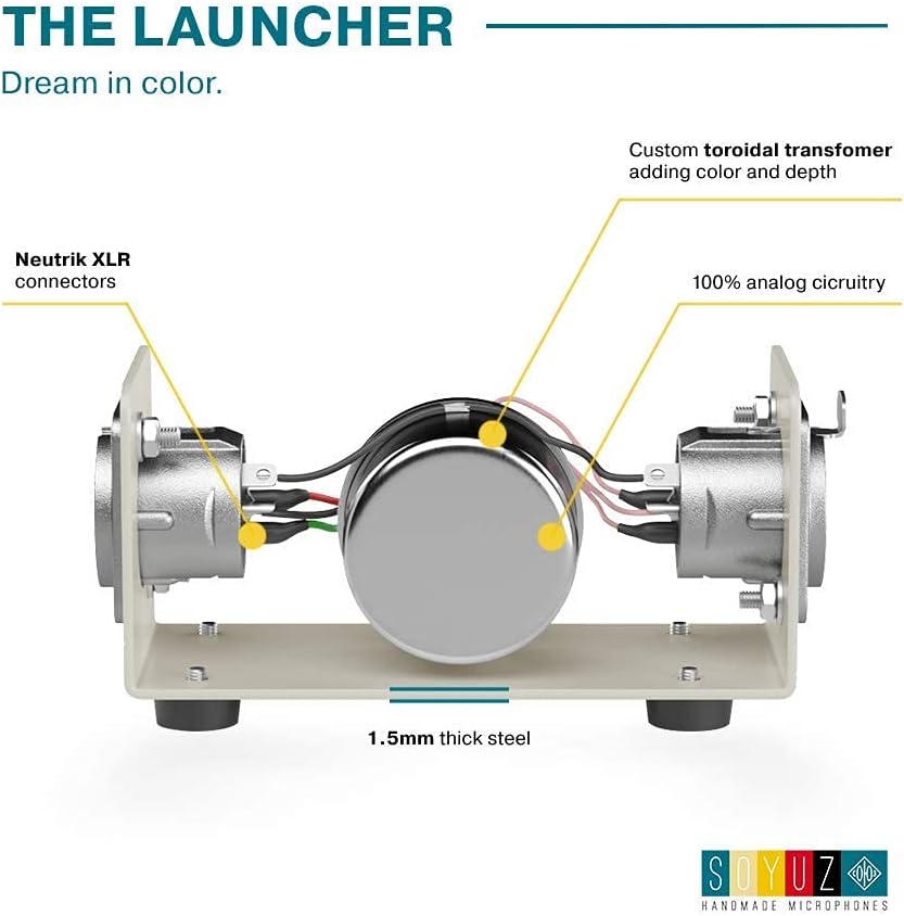 Soyuz Microphones Launcher - Analog In-Line Microphone Preamp and Activator for Dynamic and Ribbon Mics