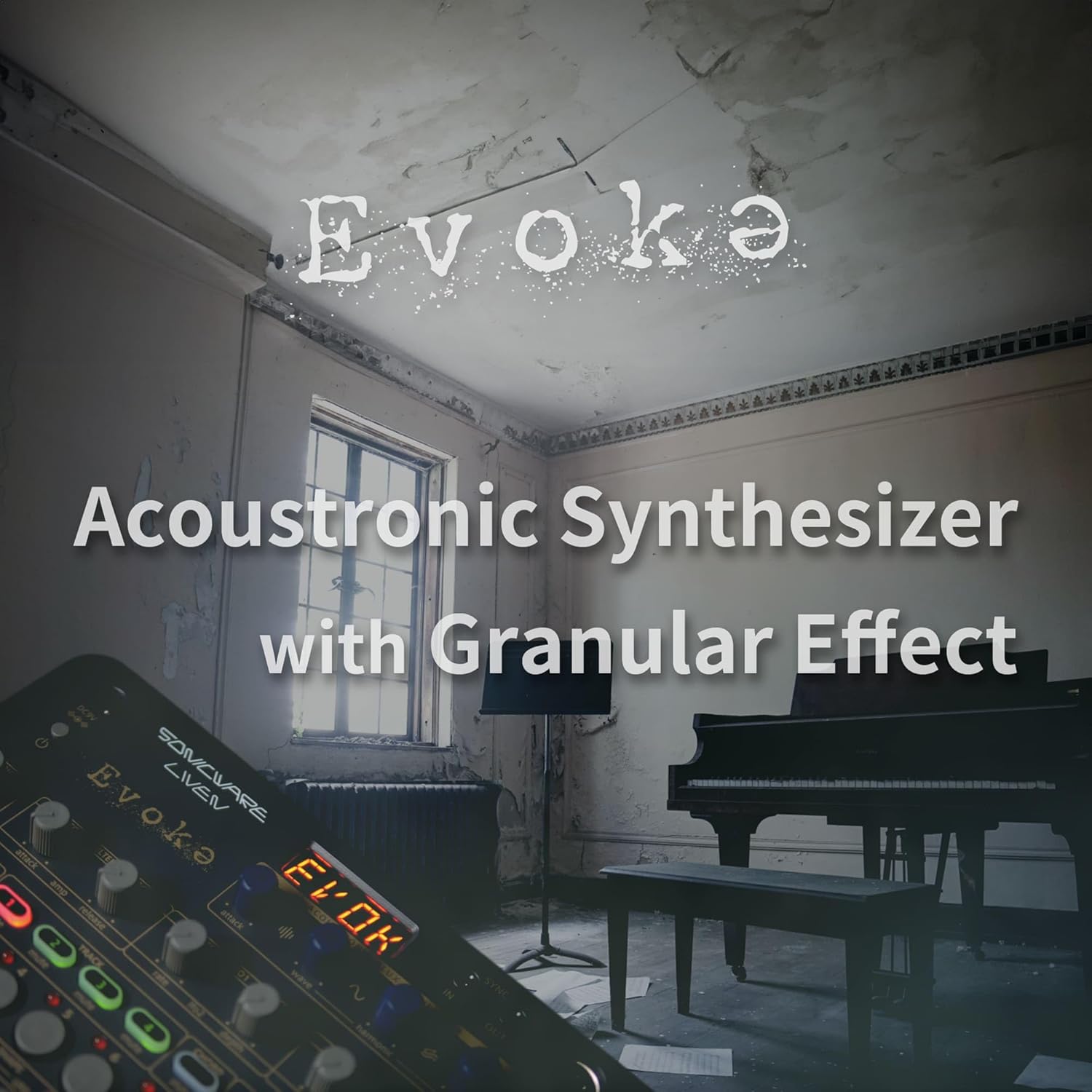 Sonicware Liven Evoke [Acoustronic Synthesizer with Granular Effect] – Portable Synthesizer for Cinematic Ambient and Post-Classical Music Production, Battery-Powered, Built-In Speaker