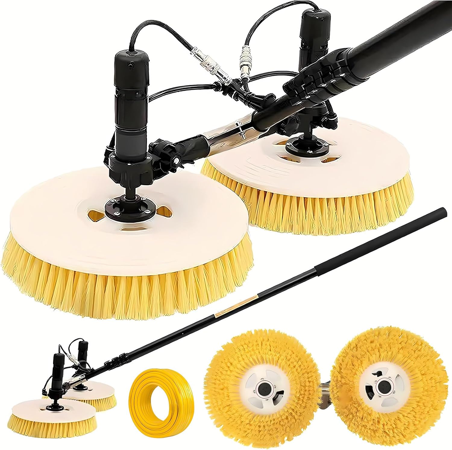 Solar Panel Cleaning Brush, Automatic Outdoor Window Glass Solar, Electric Water Fed Kit, Extendable Water Fed Pool Cleaning Brush and Other Cleaning Activities 7.5M-Dualuse