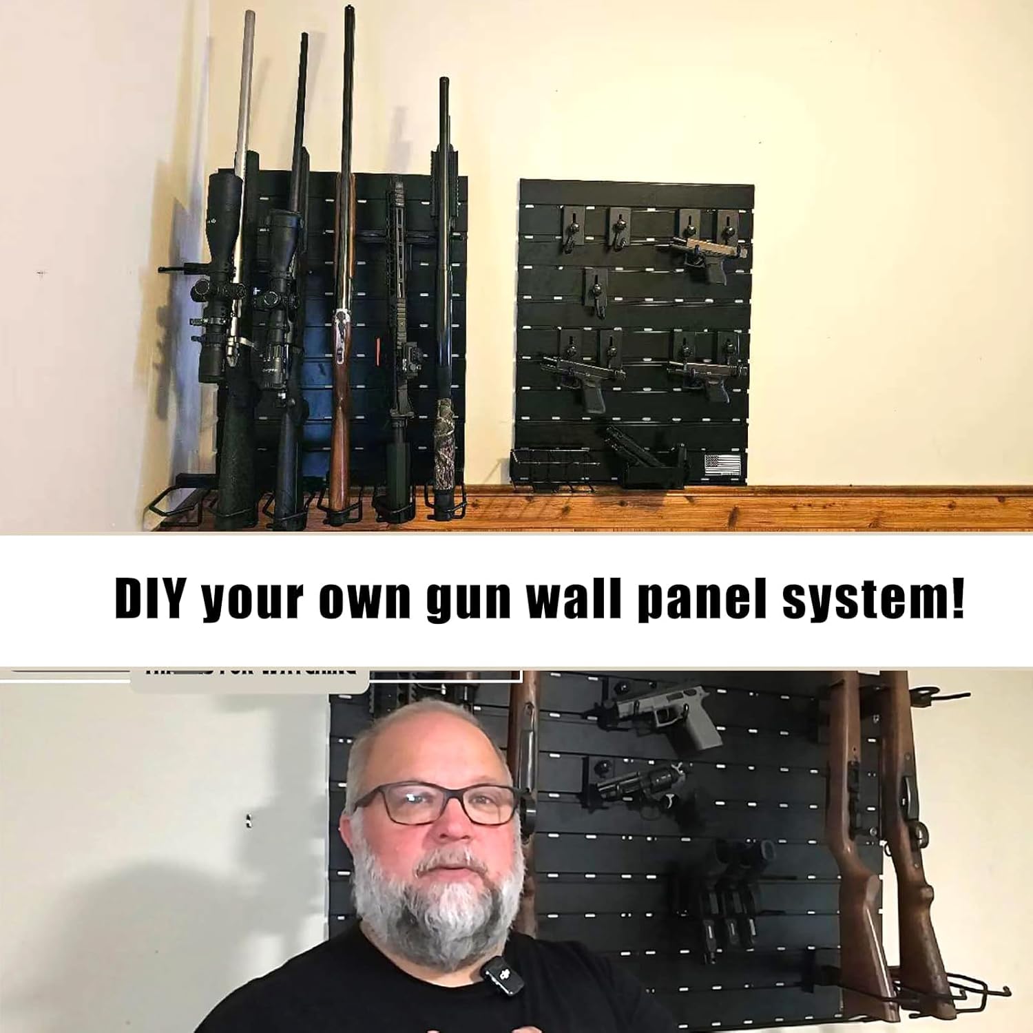 Gun Rack for Wall - Heavy-Duty Aluminium Tactical Rifle/Carbine/Shotgun Storage Wall Mount, Modular Gun Slatwall Panel Mount System - Firearms Accessory Organizer