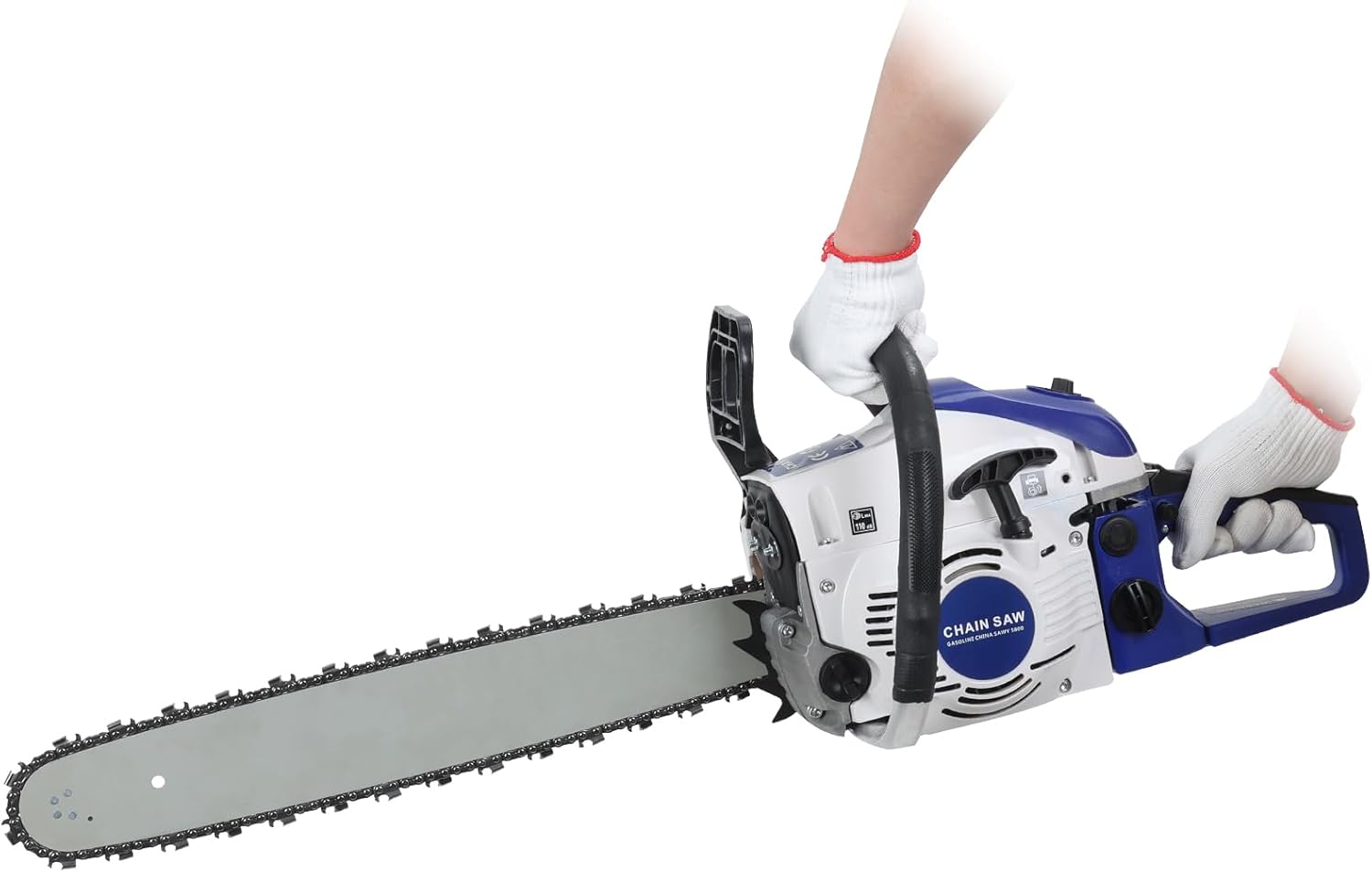 58cc Gas Chainsaw 20 Inch 2-Cycle Handheld Gas Powered Chainsaw for Tree Trimming Wood Cutting Logging with Low-Kickback Chain