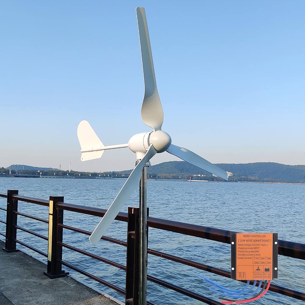 Wind Turbine 1000W 48V Horizontal Wind Generator Kits 3 Blades with MPPT Charge Controller Free Energy