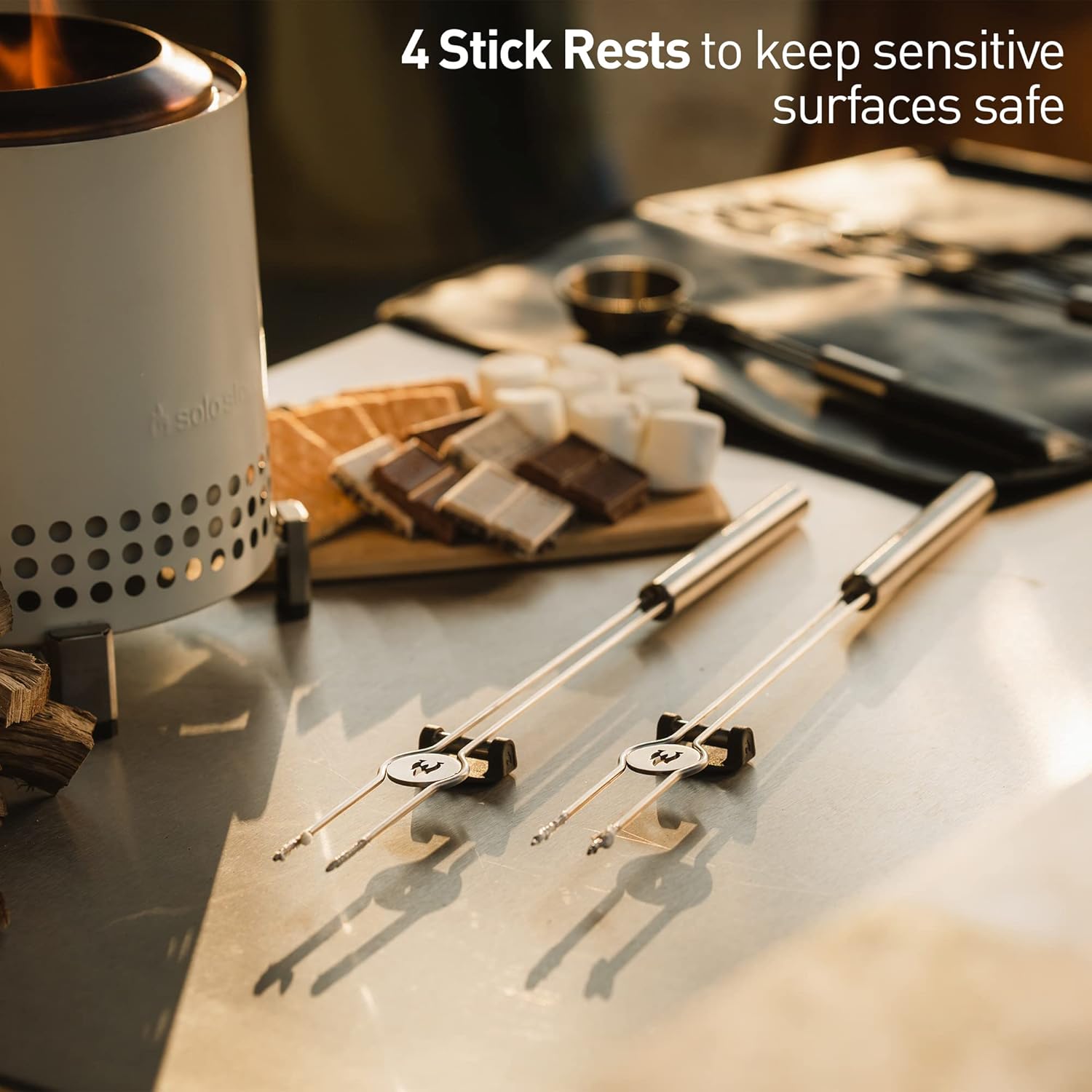 Solo Stove Mesa Accessory Pack | Incl. 4 Stainless Steel Mini Sticks + Stick Rests, Pellet Scoop, Mesa Lid, Carry Case, Accessories for Outdoor Fire Pit, 8.8 x 16 in, 2.2 lbs