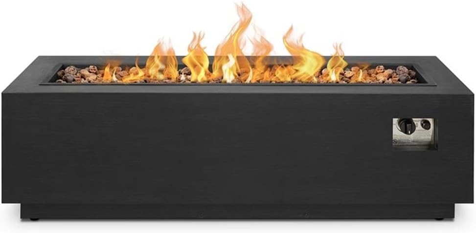 Contemporary Steel Propane Fire Pit in Gray