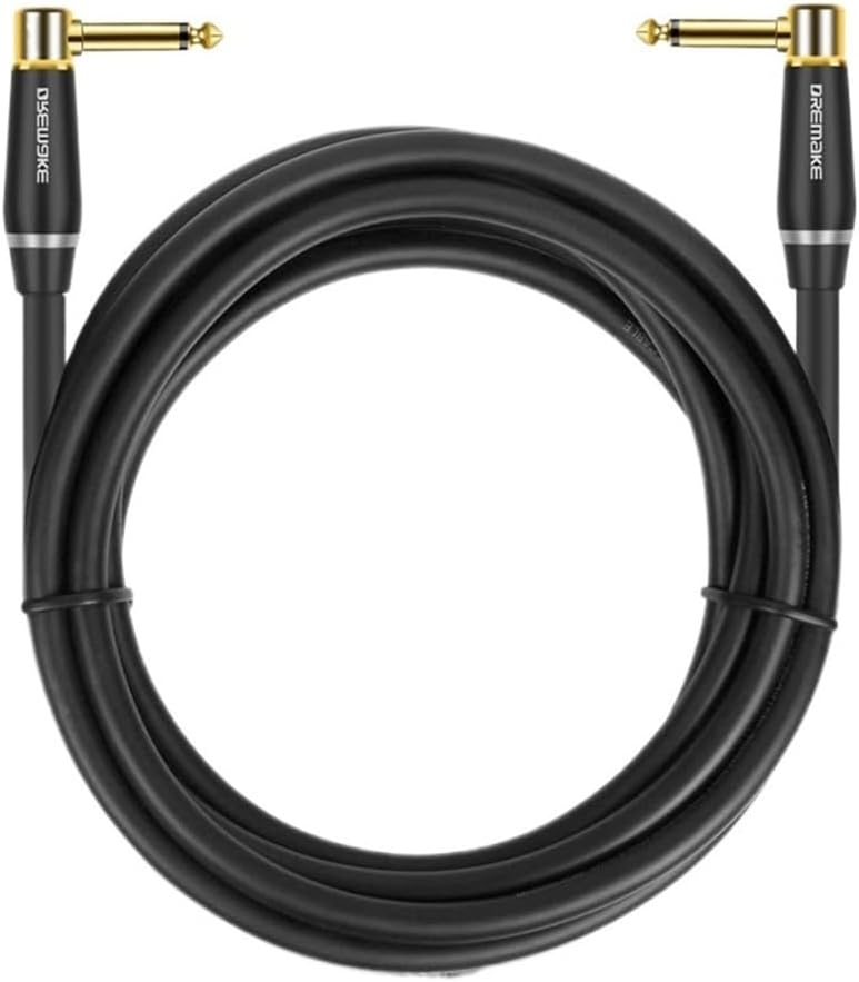 6.5mm TS Instrument Cable 1/4 Inch Right Angle to Electric Guitar Bass Audio Cord for Keyboard Mixer Amp Ect(6.5mm-TS,1m)