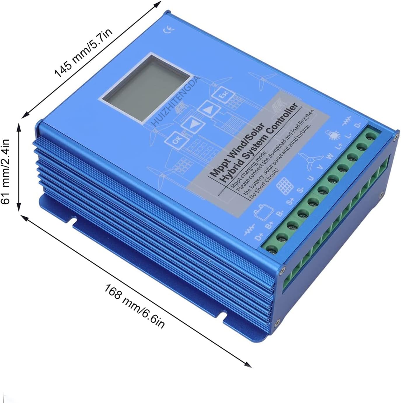 220v,HUIZHITENGDA 3000W-9000W MPPT Wind Solar Hybrid Charge Controller, Solar Controller Regulator Auto Match 12V 24V 48V with LCD Display for Solar Panel Intelligent Regulator