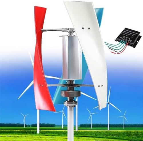 14000W Vertical Wind Turbine Generator Kit with MPPT Controller for 12V/24V/48V/110V/220V - Renewable Home Energy Solution, Efficient Electricity Production, White-48V