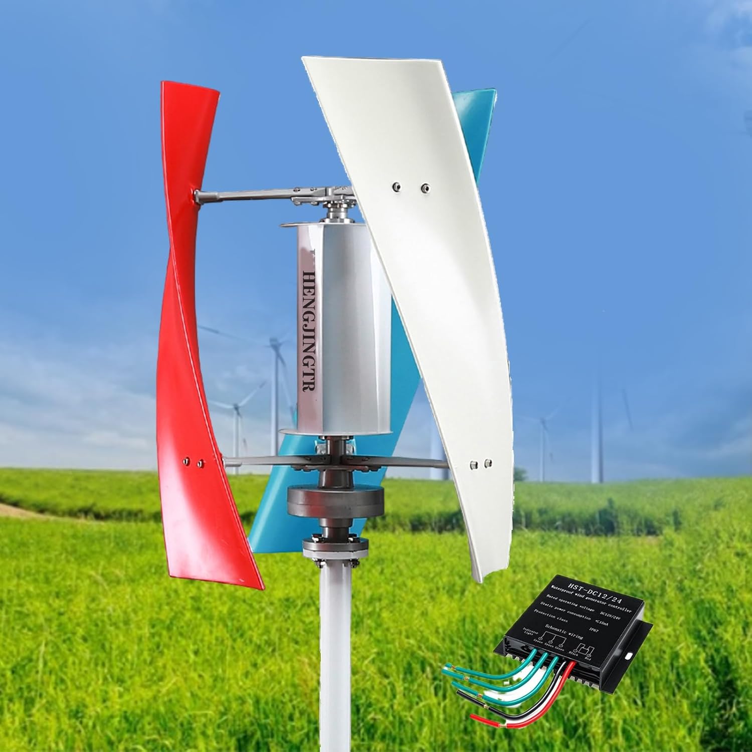 12000W 12V Wind Turbine Kit, 3-Blade Wind Power Generator with MPPT Controller, Adjustable Windward Direction & 2.5m/s Start Wind Speed, Suitable for Home, Farm, RVs, Boats