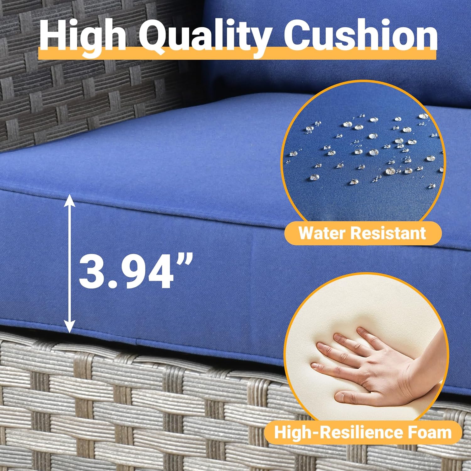 8 Pieces Patio Furniture Conversation Set with 30