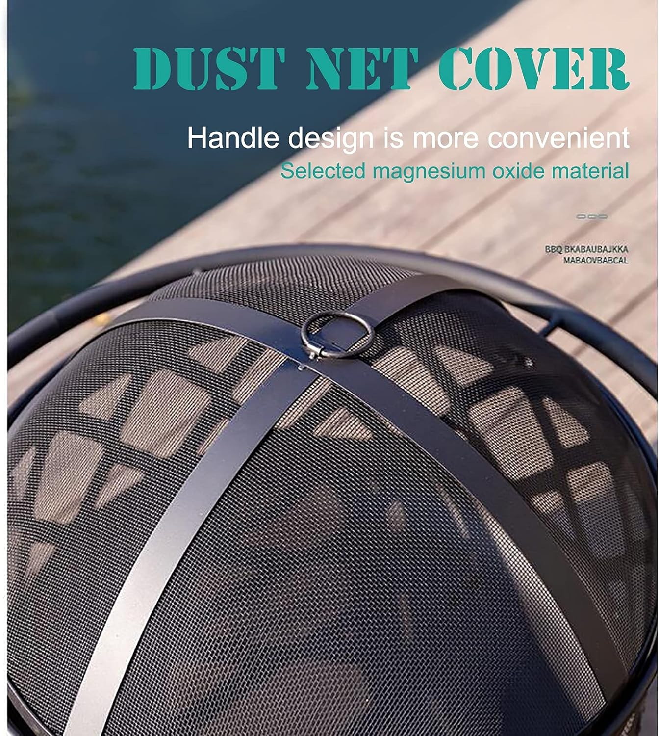 Backyard Patio Garden Fireplace for Campfire Bonfire with Spark Screen Cover,Poker,Fire Pit Cover,Grill Great for Outdoor and Patio,Moon Star