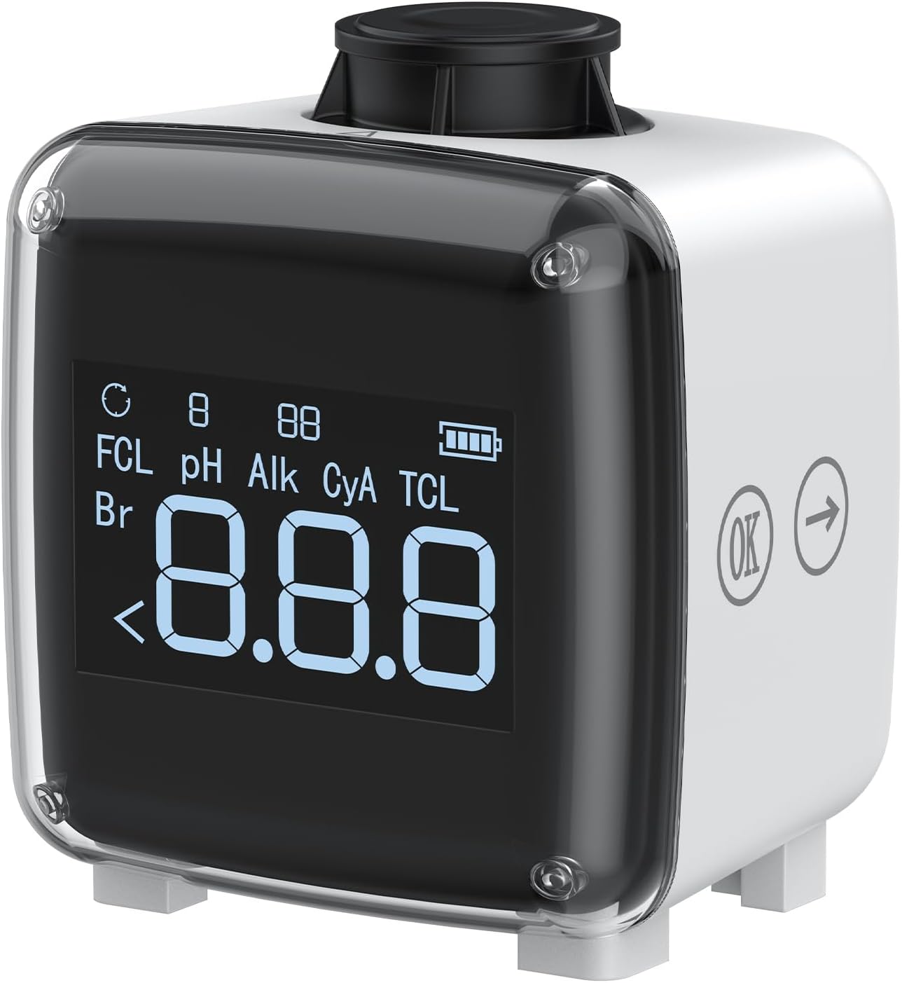 Pawfly 6 in 1 Digital Water Testing Kit, Digital Hot Tub Water Tester, Digital Pool Water Tester for pH, Total Chlorine, Free Chlorine, Total Alkalinity, Cyanuric Acid & Bromine, Digital Pool Test Kit