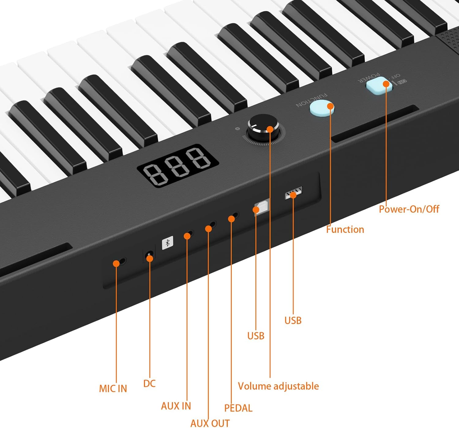 61 Key Weighted Piano Keyboard, with LCD, Note Stickers, Semi Weighted Portable Digital Piano, Small Piano Instrument, Electronic Musical Keyboard for Beginners and Professionals